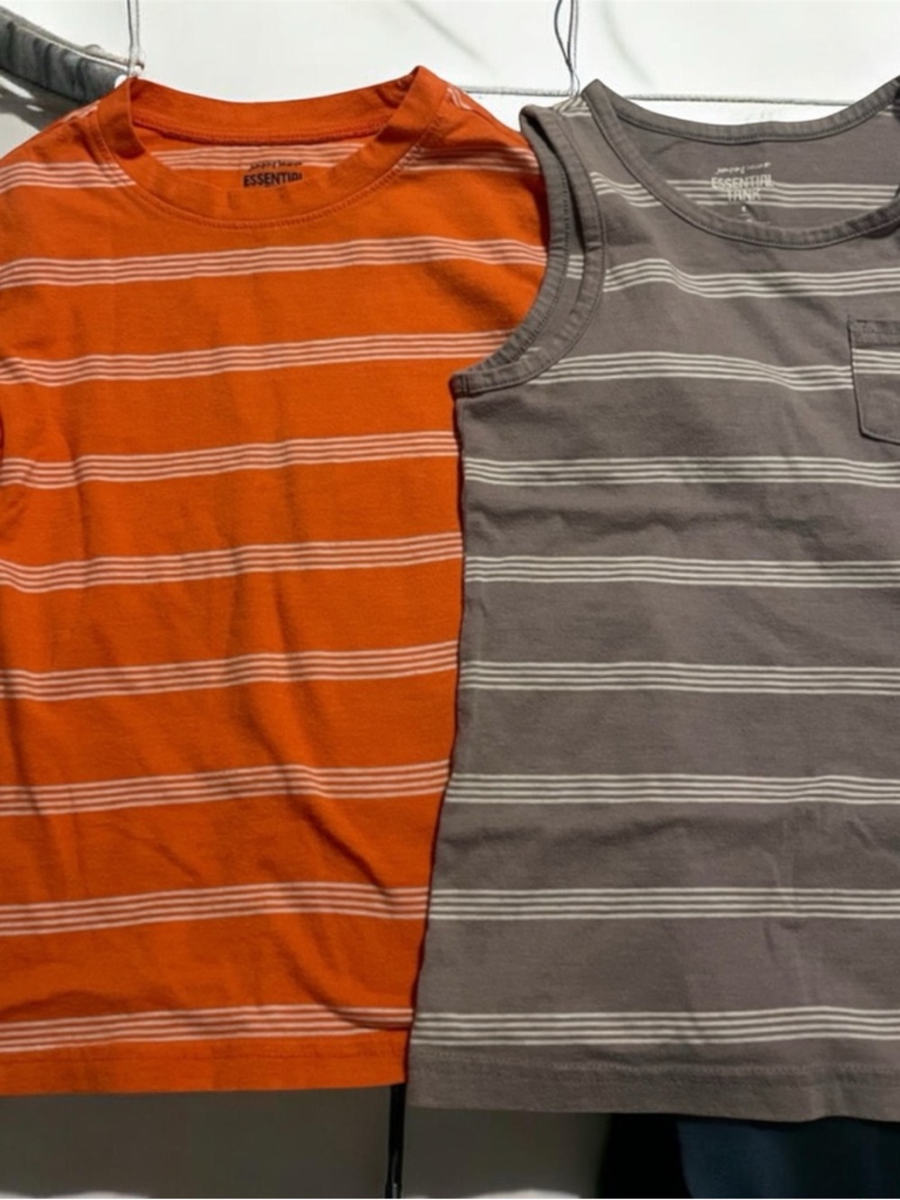 Jumping Beans Orange and Gray Striped Kids Shirts